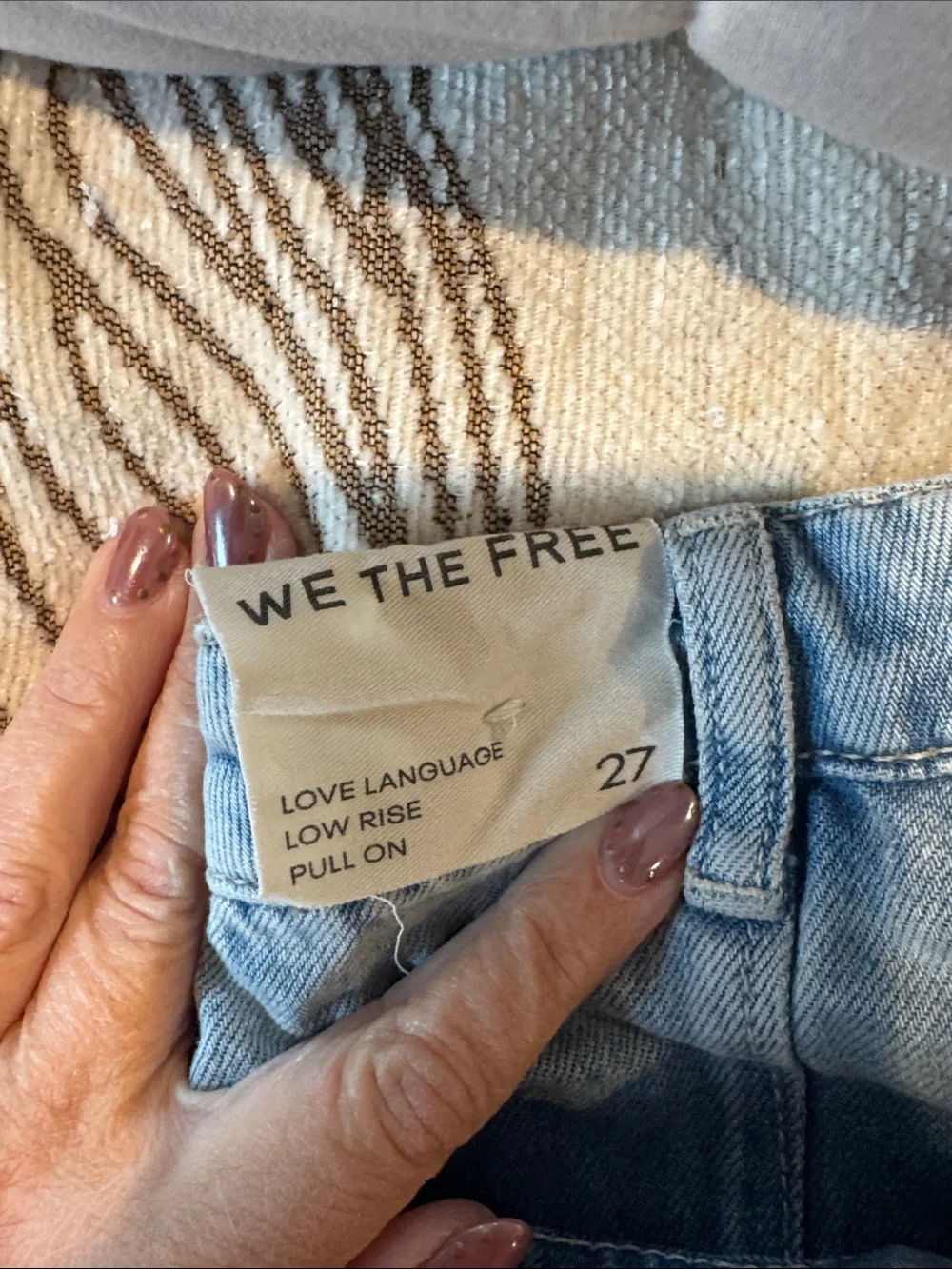 Free People Light Blue Relaxed Drawstring Jeans